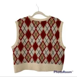 Vest Tops Argyle Pink Knit Vest Zara Zara Jackets Coats Zara